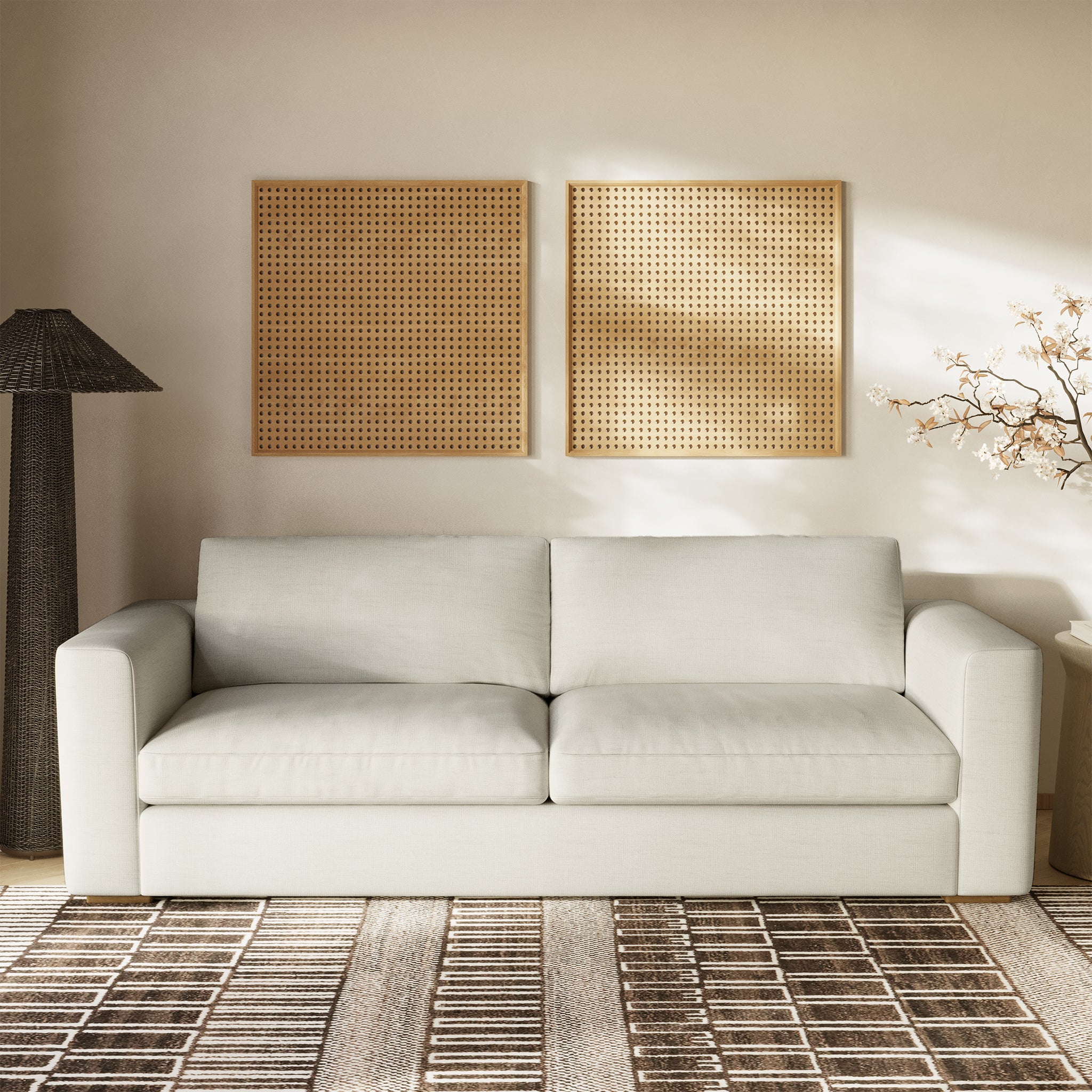 Kano 97 Sofa - Modern 3-Seater Couch for Living Room, Lounge & Office - Comfortable Fabric Sectional Sofa with Sturdy Frame