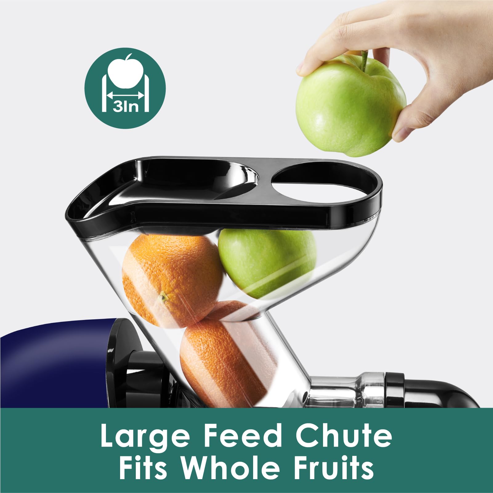 Premium Slow Juicer Machine - Fretta Cold Press Masticating Juicer with 2-Speed Modes, Reverse Function & Ultra-Quiet DC Motor | BPA-Free, Easy to Clean, 200W (Blue) | Perfect for Healthy Juicing at Home, Gym, or Office