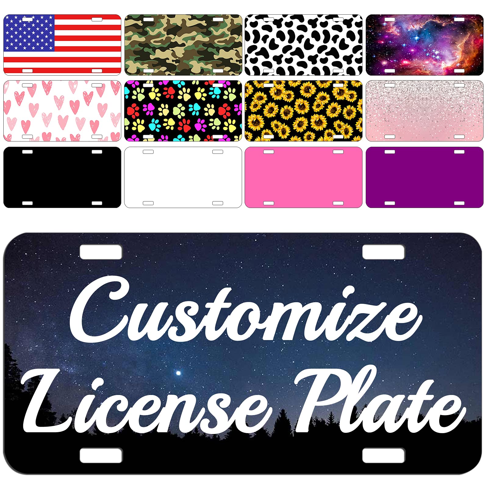 Custom 6x12 Inch Personalized Aluminum License Plate for Car Front - Engraved Name & Text - Perfect for Gifts, Car Shows & Unique Vehicle Decoration