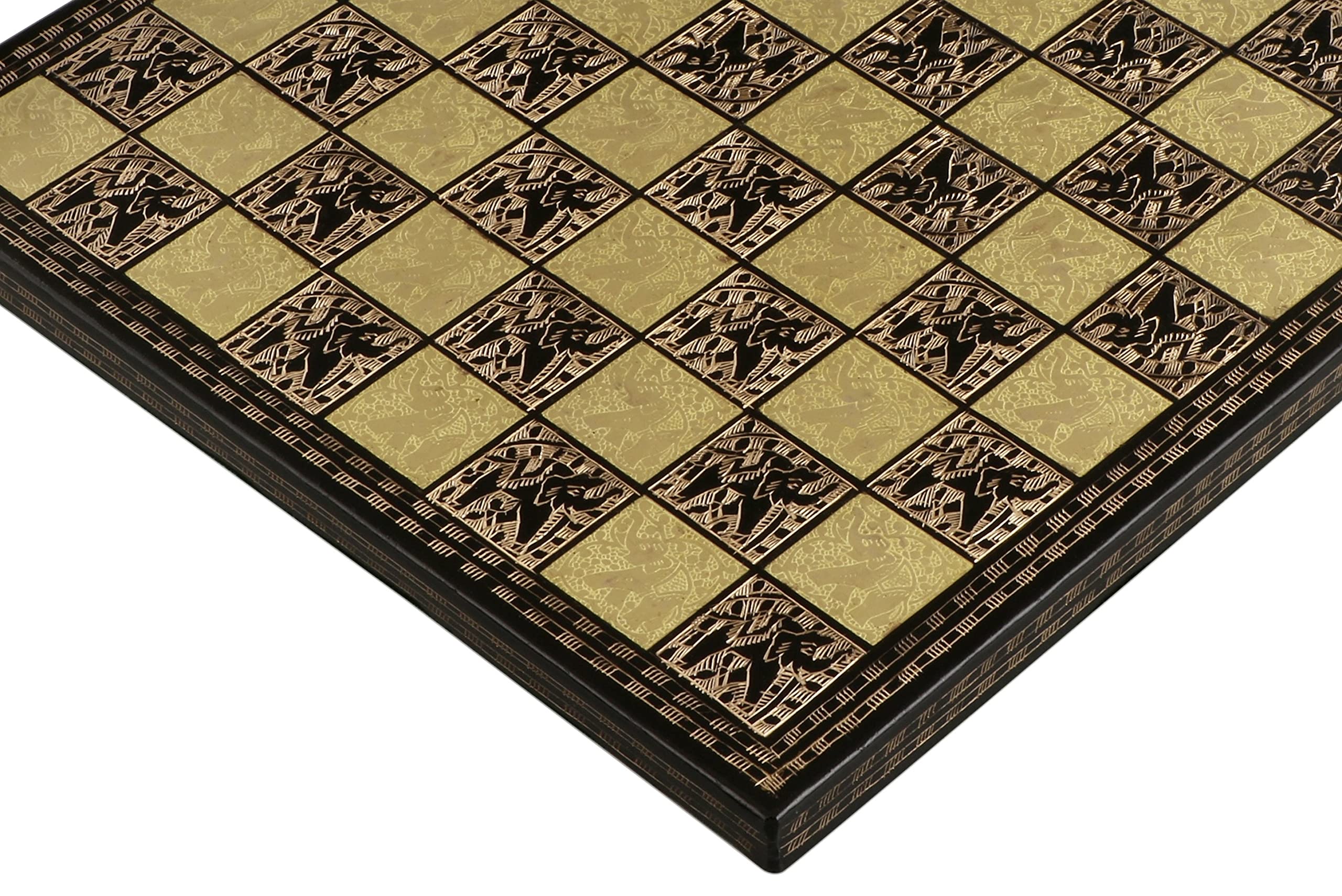 Premium Handmade Luxury Chess Set - 10 x 10 Inches Black & Gold Tournament Chess Board for Adults | Professional Collectible Chess Game for Gifts, Home Decor & Competitive Play | INDUS LIVING