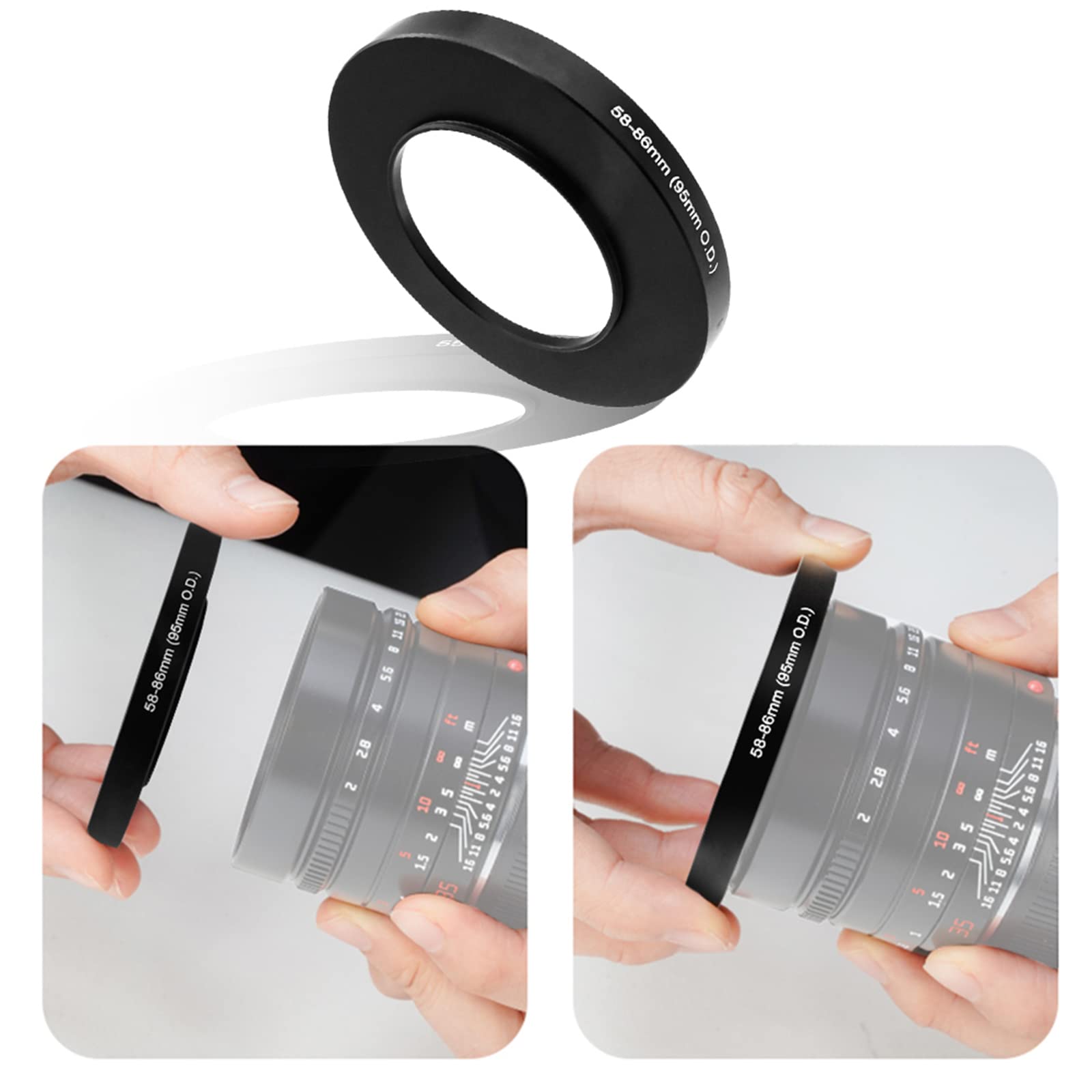 95mm Matte Box Lens Adapter Rings - Step Up Ring for Professional 95mm OD Matte Box - Perfect for DSLR, Mirrorless & Cinema Camera Rig Setups