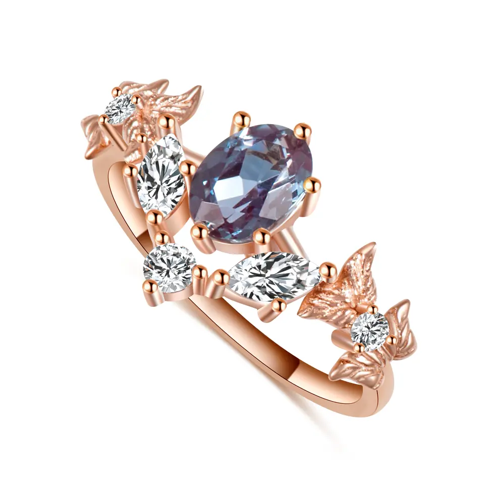 Vivian Rose Gold Ring for Women - Elegant & Dainty Jewelry Gift for Her - Perfect for Weddings, Anniversaries & Special Occasions