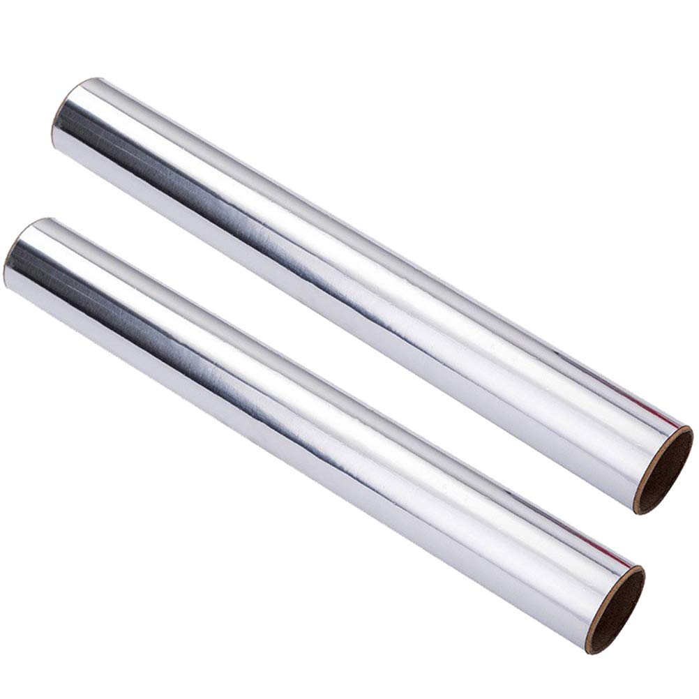 Premium BBQ Aluminum Foil Rolls - Heavy Duty Tin Foil Paper for Grilling, Baking & Cooking (2-Pack) | Oil-Absorbing, Heat-Resistant | Perfect for Barbecues, Oven Roasting, Hot Dogs & Kitchen Use