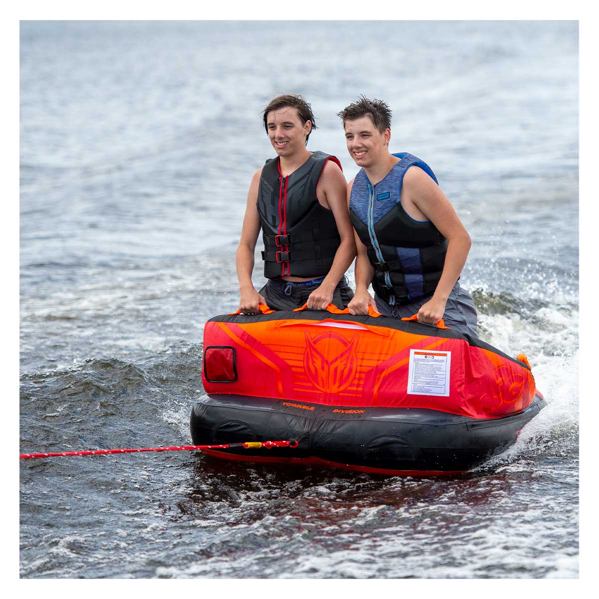 HO Sports 2G Towable Tube for 2 Riders - Heavy Duty Inflatable Water Tube for Boating, Lakes & Beach Fun - Perfect for Summer Water Sports & Family Adventures
