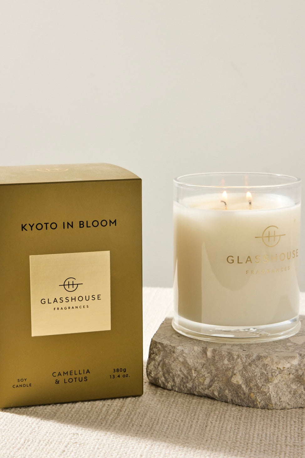380g Triple Scented Kyoto in Bloom Soy Wax Candle - Floral Home Decor for Relaxation, Meditation & Romantic Ambiance