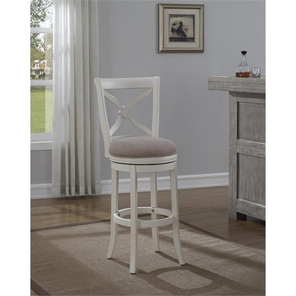American Woodcrafters Accera Counter Stool - Solid Wood Bar Stool with Backrest for Kitchen Island, Breakfast Nook & Home Bar - Comfortable & Durable Dining Stool for Indoor Use