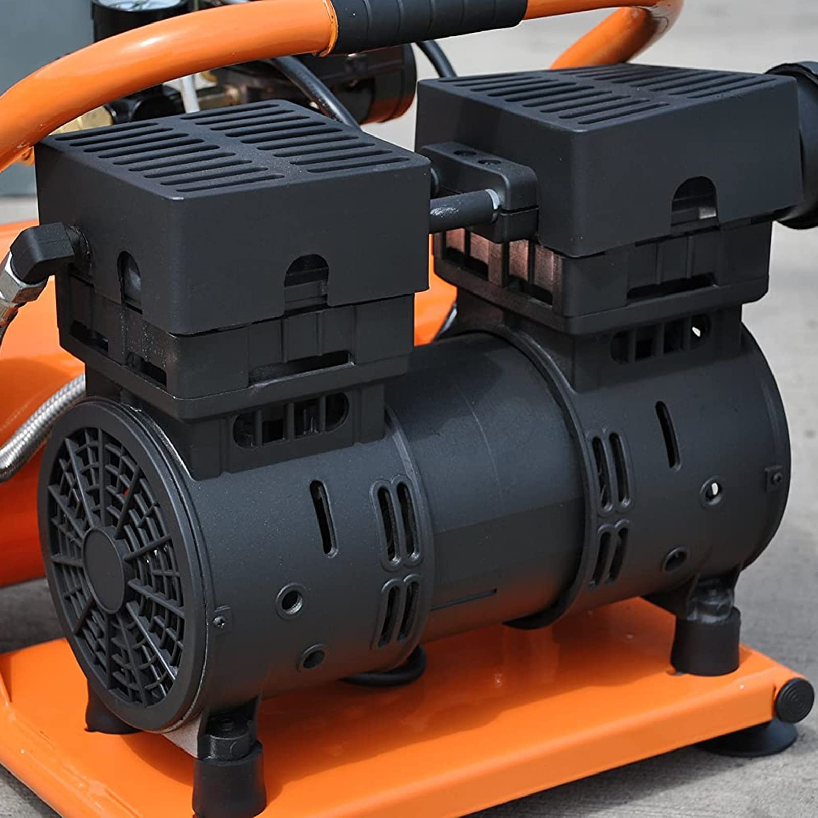 EMAX Hulk 1HP Portable Air Compressor - 1.6 Gallon Oil-Free Silent Air Pump with 125 Max PSI for Home Garage, DIY Projects & Inflating Tires, Balls & Pool Toys - HP01P002SS