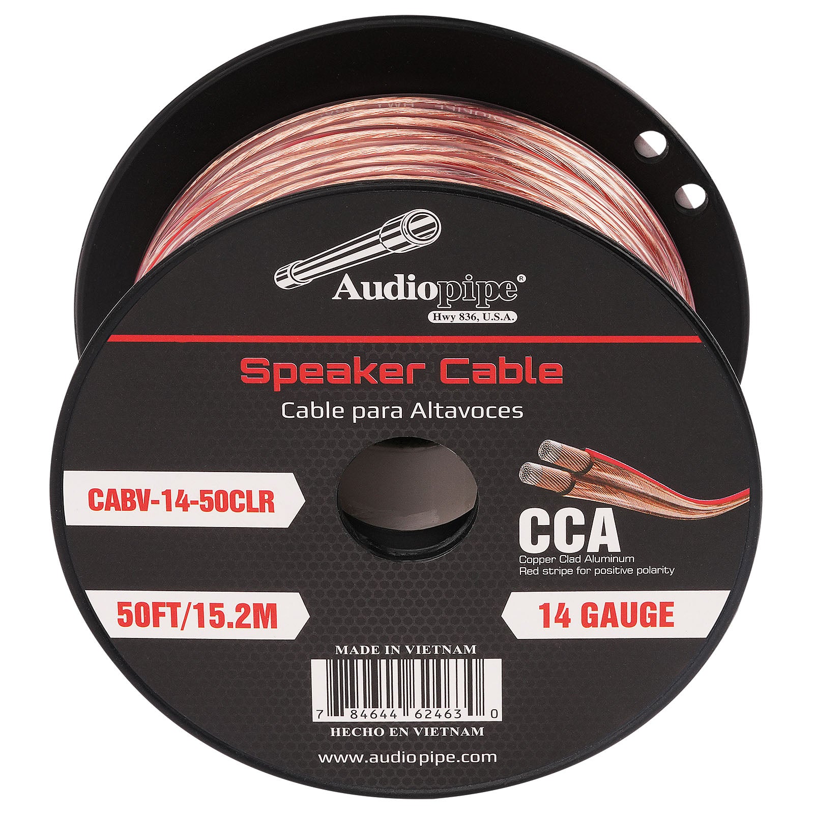 50FT 14AWG Oxygen-Free Copper Speaker Wire - High Performance Audio Cable for Home Theater, Studio & Outdoor Speakers (CABV 14 50CLR) - Perfect for Surround Sound Systems, DJ Equipment & Live Events