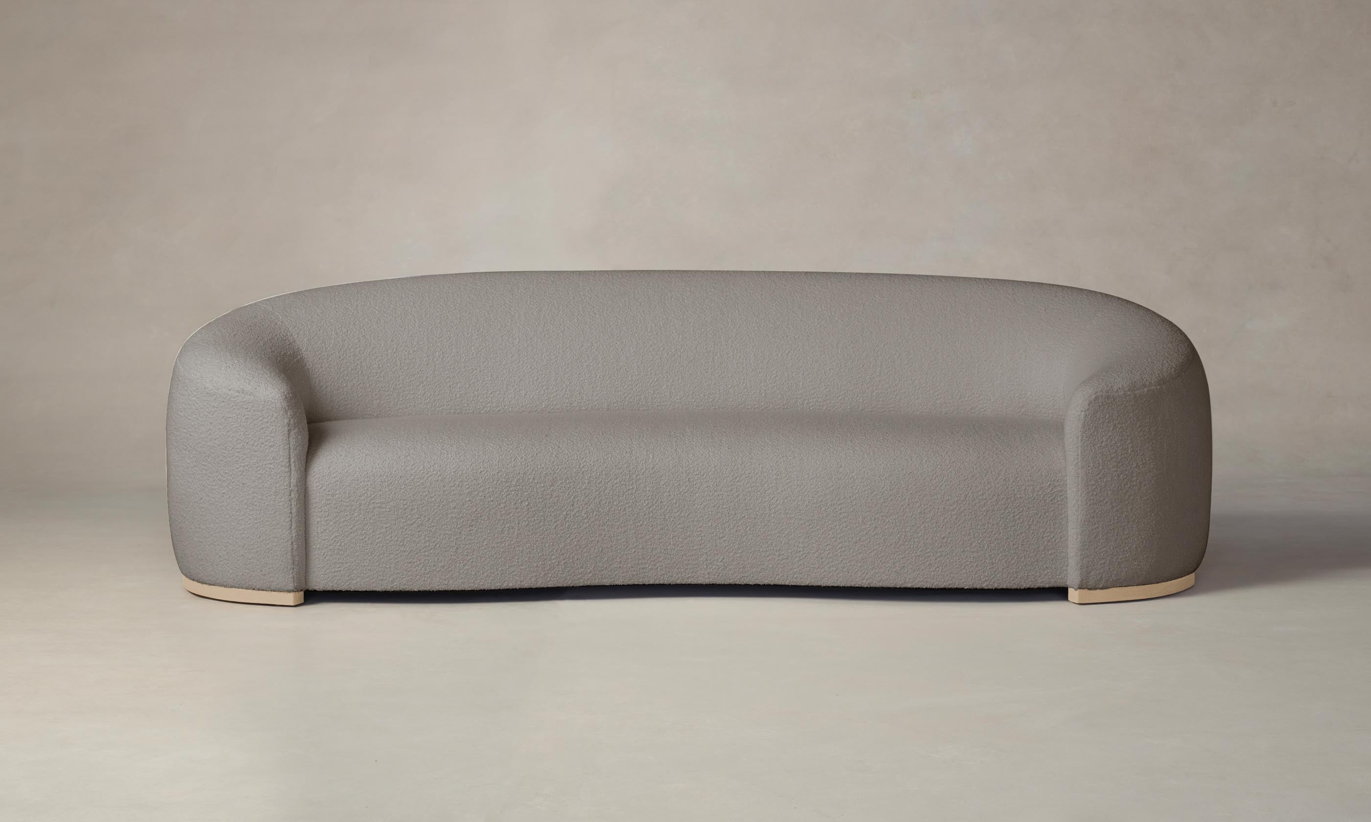 The Chelsea Sofa - Italian Bouclé Fossil Fabric Upholstered Modern Sectional Couch for Living Room, Lounge & Home Decor