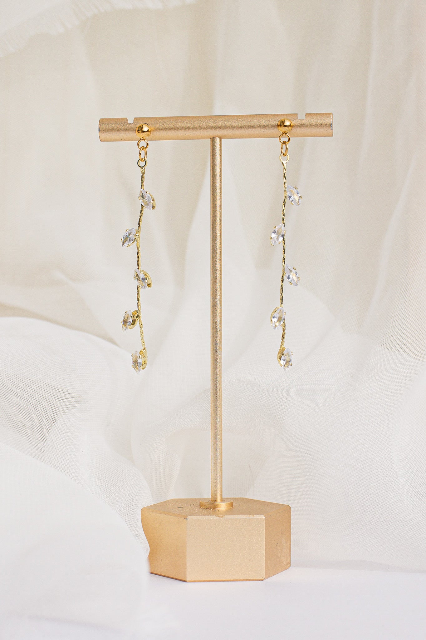 Daphne Dangle Earrings for Women - Elegant Gold Hoop Earrings with Crystals | Perfect for Parties, Weddings & Everyday Wear