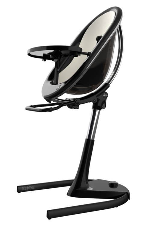 Mima Moon 2G Baby High Chair with Adjustable Height & Removable Tray - Modern Black Base for Safe & Comfortable Feeding - Perfect for Home, Restaurant & Nursery Use