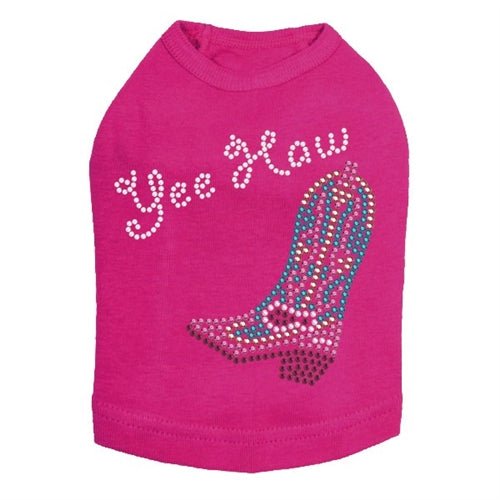 Yee Haw Dog Tank Top - Pink & Turquoise Cowboy Style Pet Shirt for Small Medium Large Dogs - Perfect for Western Parties & Photo Shoots