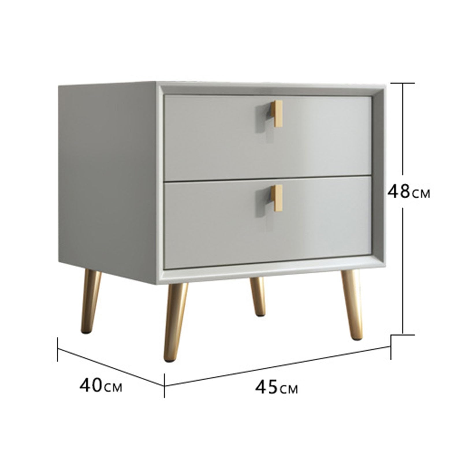 LHX Solid Wood Bedside Table - All Solid Wood Nightstand for Bedroom, Living Room, or Office - Gold Finish - Perfect for Storing Books, Lamps & Bedroom Essentials