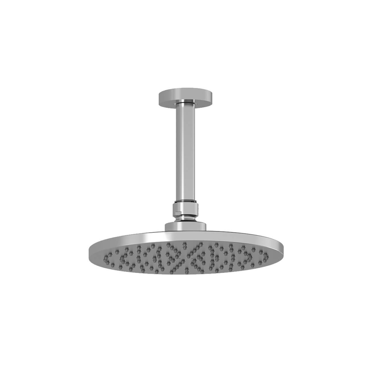 8 5/8 Inch Chrome Rainshower Shower Head with Vertical Ceiling Arm - Model BF1634 - Perfect for Spa-Like Bathroom Experience & Luxury Home Upgrade