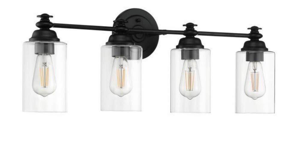 Craftmade 49804-FB-C Dardyn 4-Light Bathroom Vanity Light Fixture - Clear Glass Shades, 400W, 11