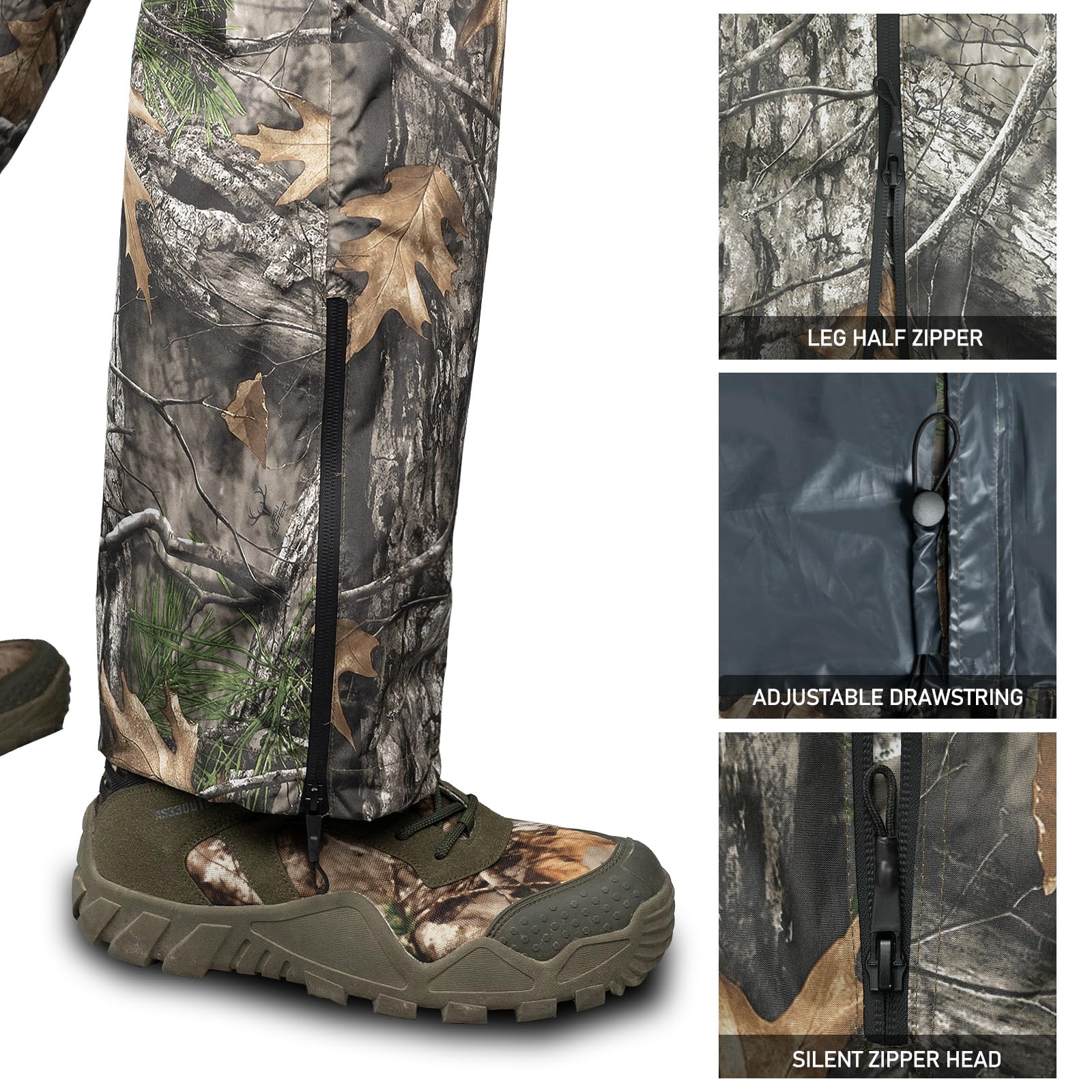 Waterproof Camo Rain Pants for Men - Lightweight Hunting & Hiking Gear