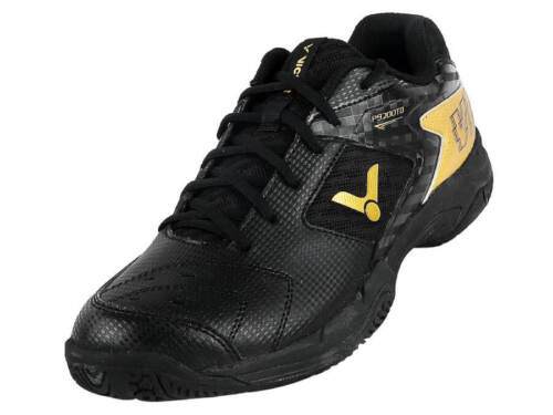 Victor 9200TD CX Badminton Court Shoes - Professional Indoor Sports Shoes for Badminton & Volleyball - Wide Width (Black/Gold) - Perfect for Competitive Play & Training Sessions