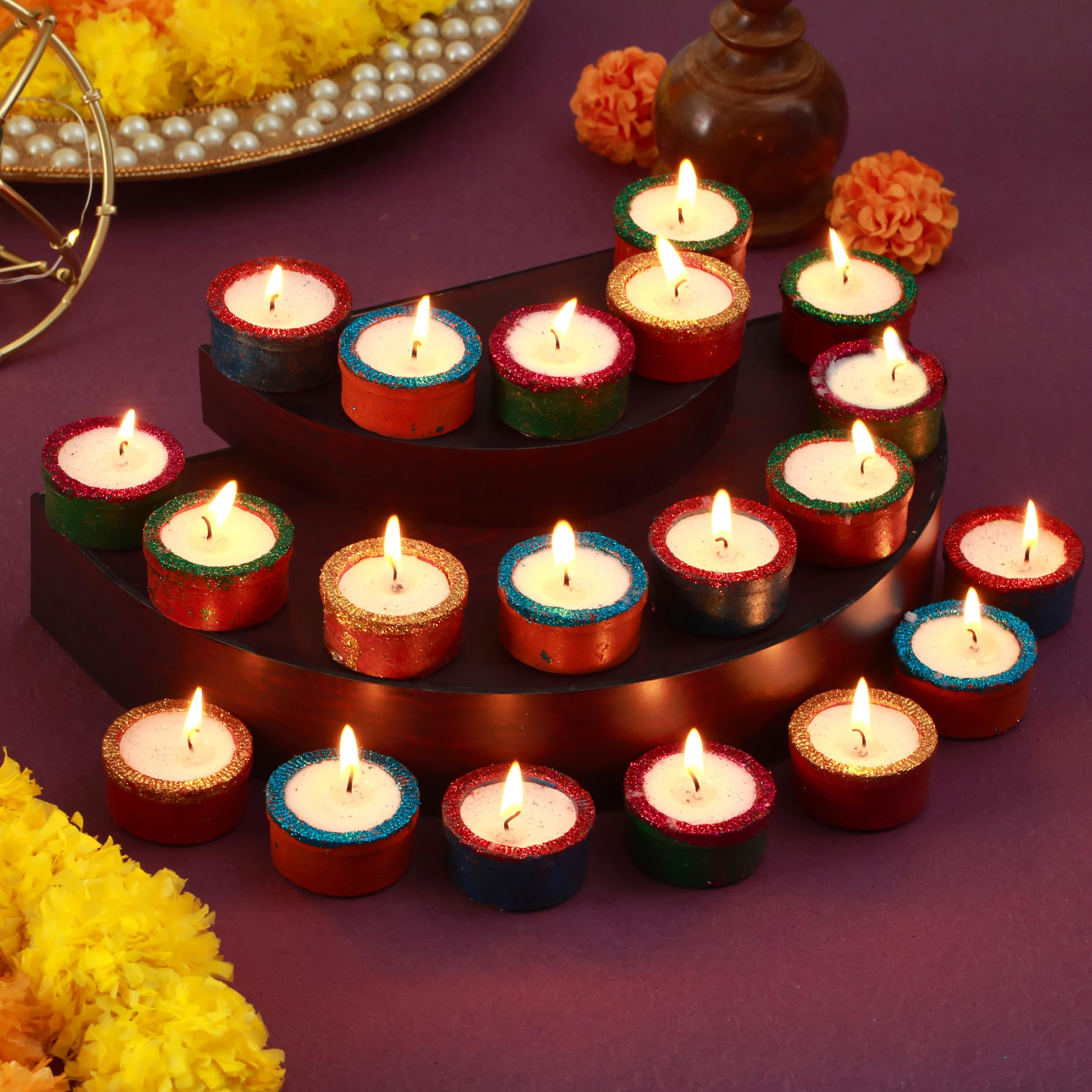 Handmade Terracotta Diya Set of 20 - Traditional Indian Clay Oil Lamps for Pooja, Puja, Mandir & Temple Decor | Perfect for Diwali, Weddings & Festive Home Decor