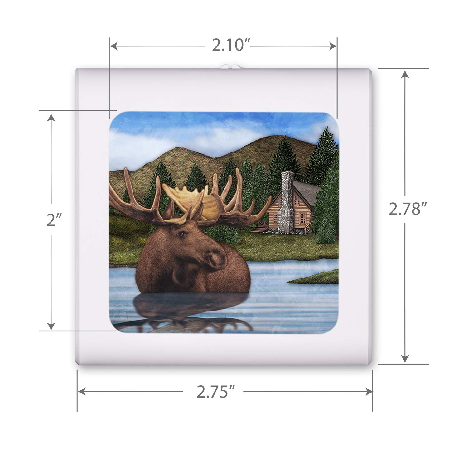 Dimmable LED Night Light with Auto On/Off Sensor, Adjustable Brightness & Warm White Light for Bathroom, Hallway, Nursery & Bedrooms - Moose Pond Design - Perfect for Safe Nighttime Navigation & Kids' Rooms