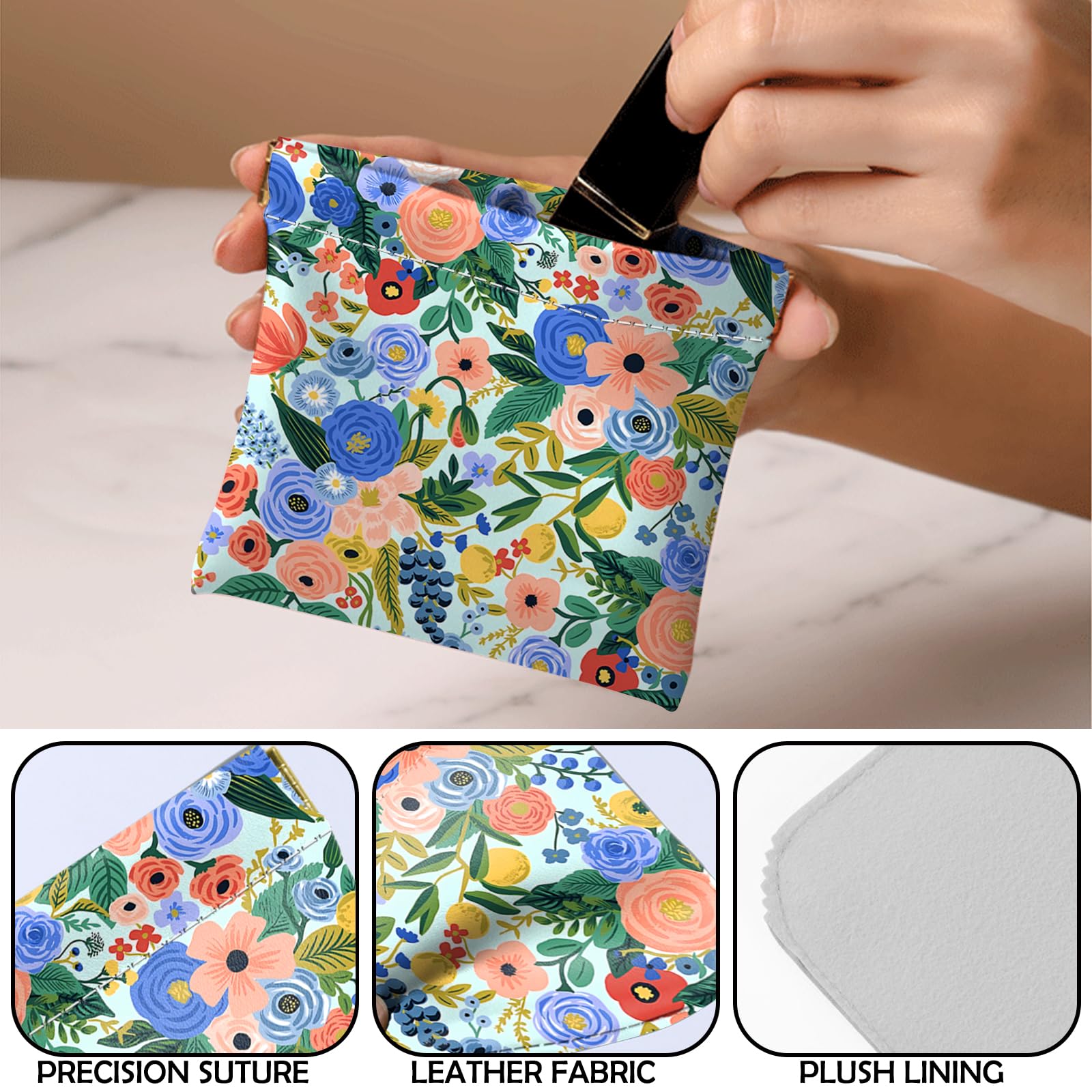 2 PCS Small Squeeze Coin Purse - Soft PU Leather Mini Wallet & Change Bag for Women, Girls, Men - Floral Design - Perfect for Travel, Shopping, and Everyday Use