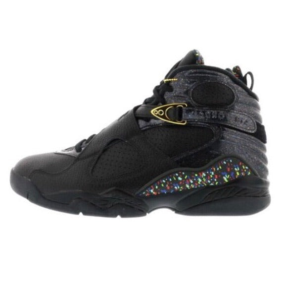 Air Jordan 8 Retro C&C Confetti Black Metallic Gold Anthracite Basketball Shoes - Men's High-Top Sneakers for Streetwear & Court Performance