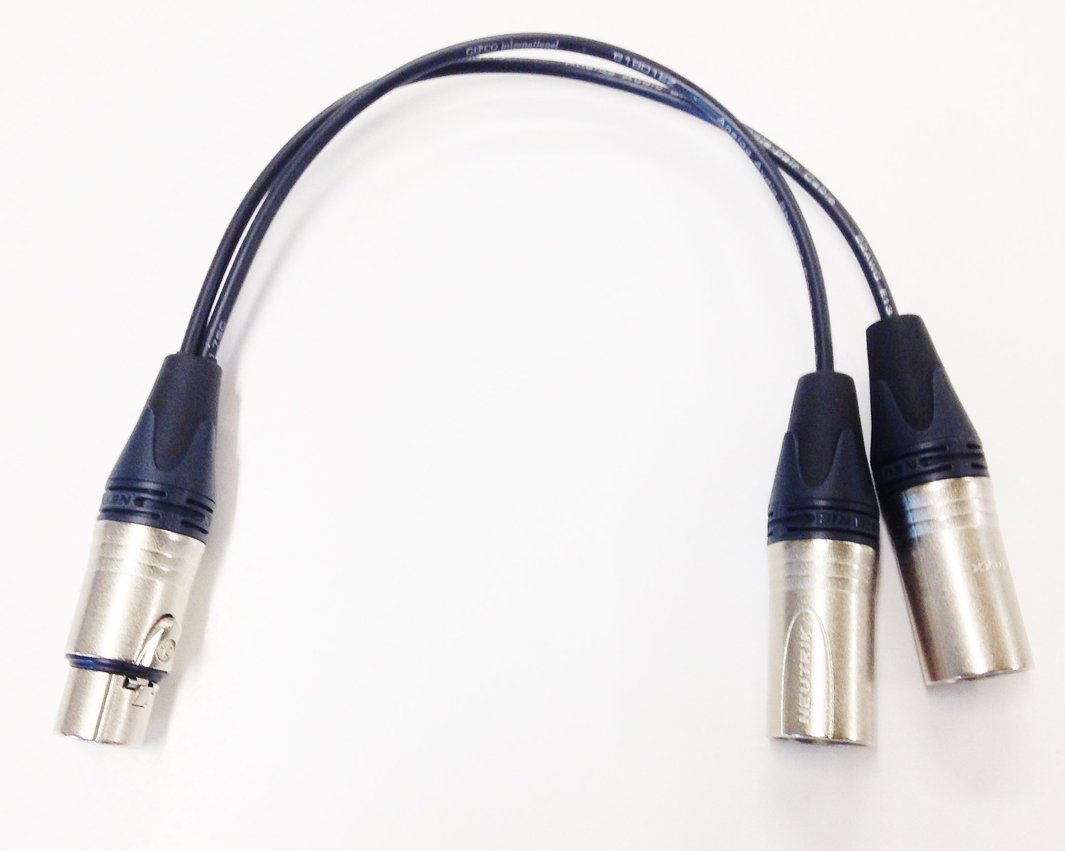 1 Foot XLR Female to Dual Male Y Cable - High Quality Audio Signal Splitter for Microphones, Mixers & Studio Equipment - Perfect for Live Performances & Recording Studios