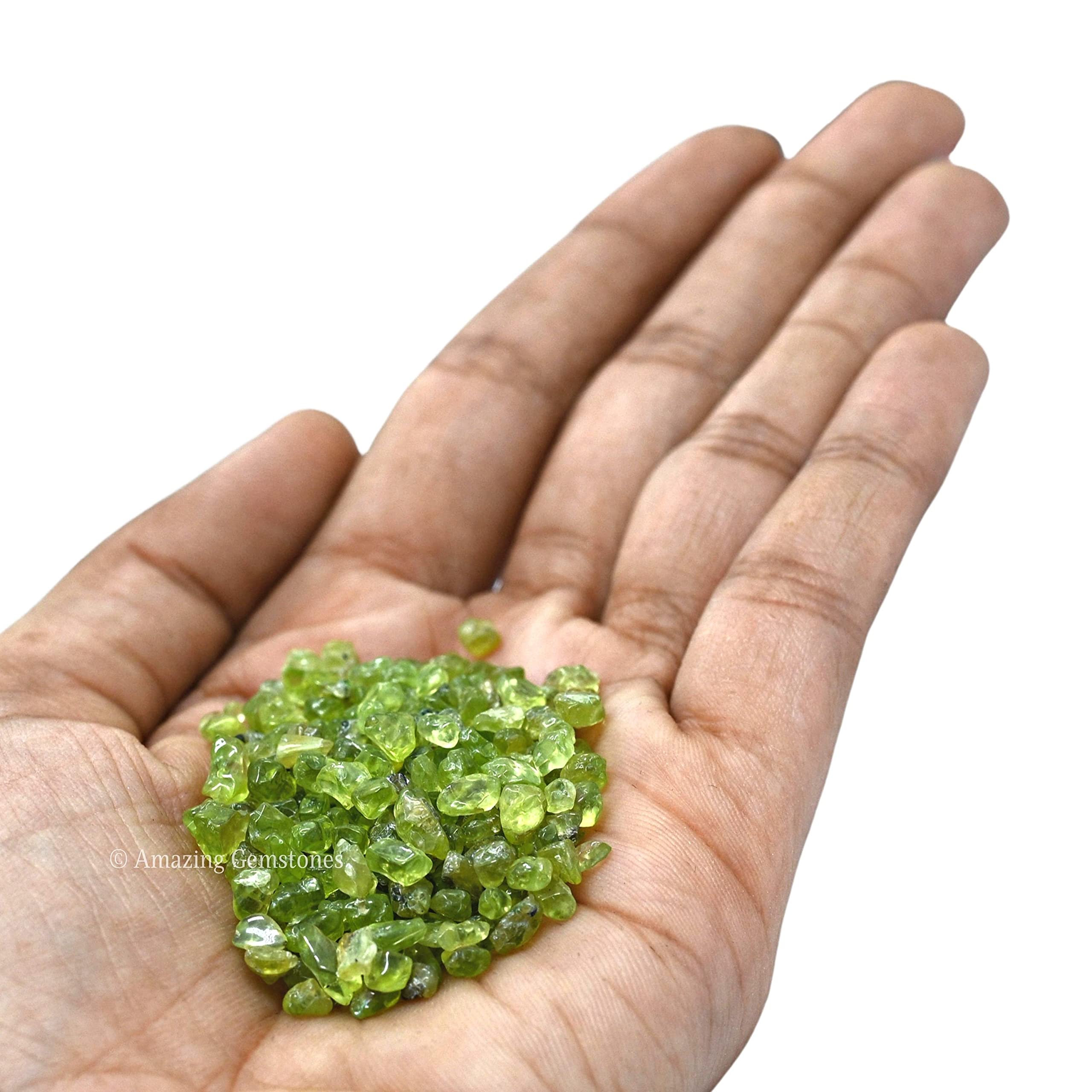 Natural AAA Grade Peridot Crystal Chips - 1000+ Carat Bulk Aquarium Gravel for Fish Tanks, Small Tumbled Stone Decorations | Perfect for Home Aquascaping, Zen Gardens & Crystal Healing