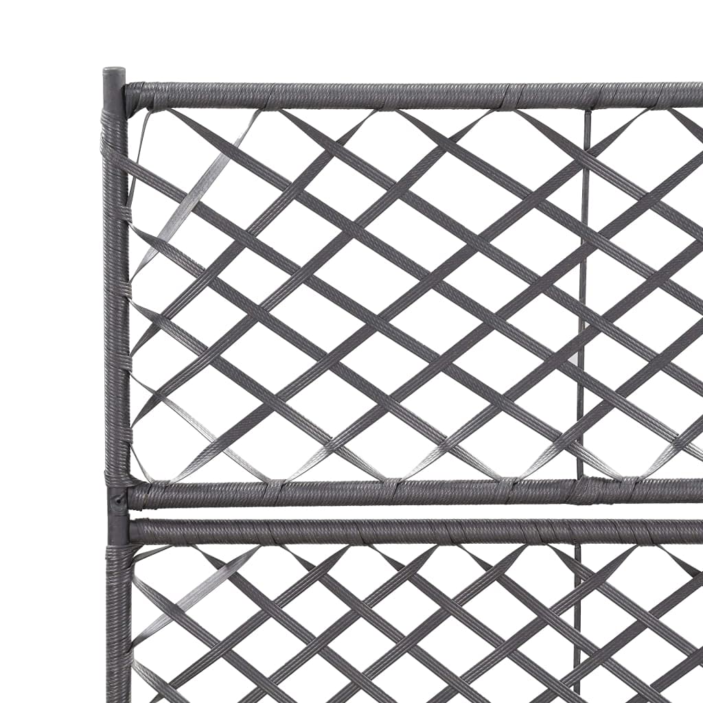 Black Poly Rattan Free-Standing Planter with 2 Pots - 22.8