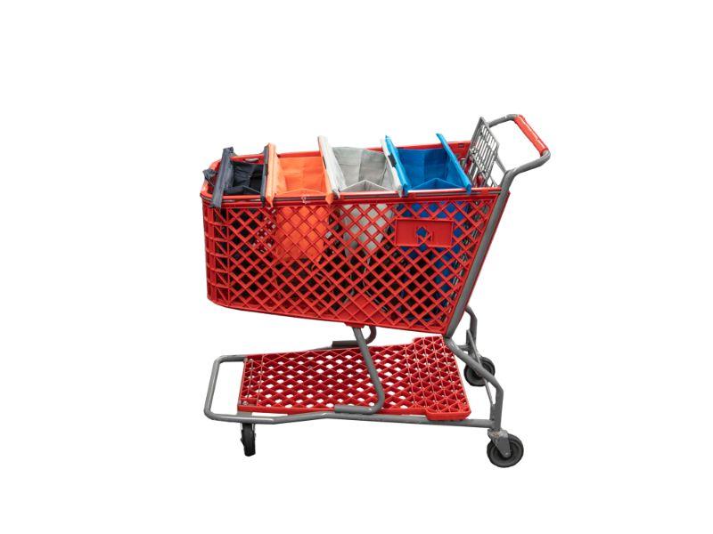 BergHOFF 4-Piece Original Metro Trolley Bags - Reusable Shopping Bags for Groceries, Farmers Market & Supermarket Trips