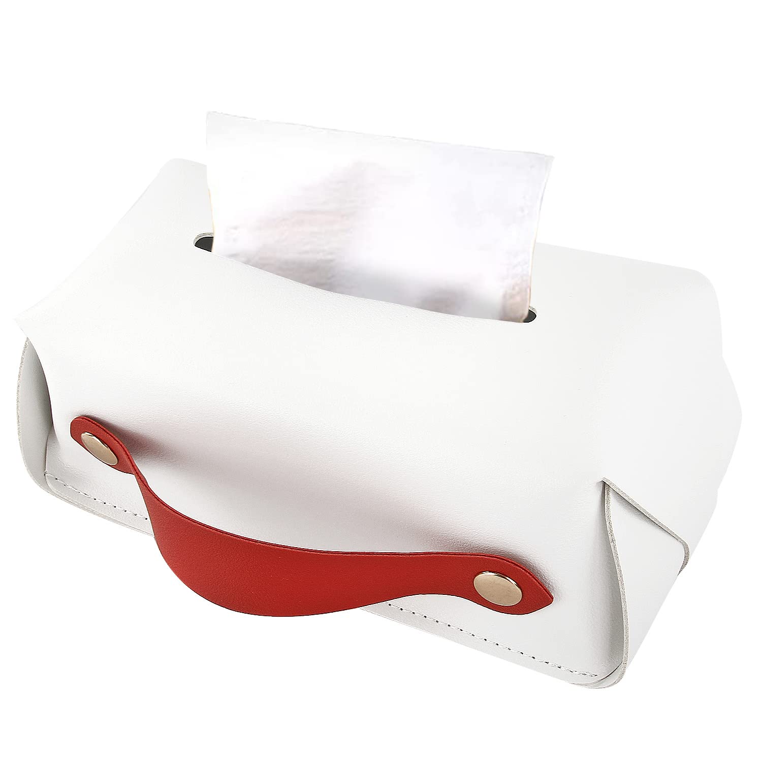 Premium PU Leather Wall-Mounted Tissue Box Holder - Waterproof Multifunctional Tissue Dispenser for Bathroom, Vanity, Nightstand, Office & Car - Space-Saving Home & Car Accessory for Daily Convenience