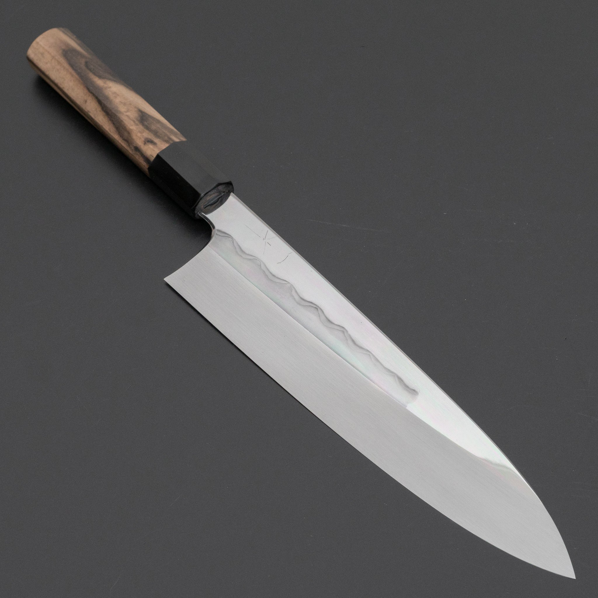 Hitohira Togashi White #1 Notaremon Mizu Honyaki Gyuto 240mm Japanese Chef Knife with Kurokaki Persimmon Handle (#085/Saya Included) - Premium Kitchen Knife for Professional Chefs & Home Cooking, Sushi, Meat Cutting