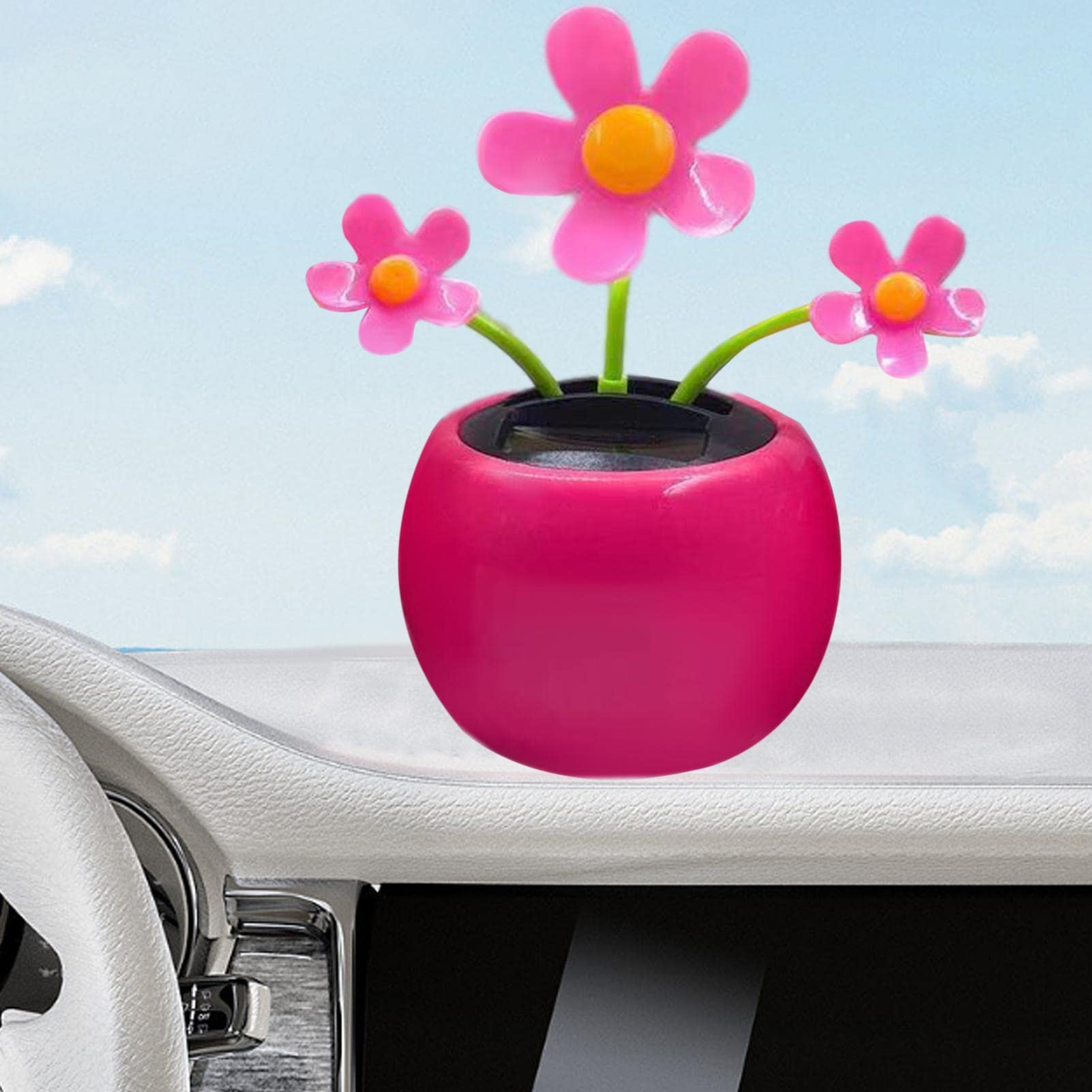 Solar Powered Dancing Flower Car Dashboard Decor - Eco-Friendly Bobblehead Toy for Car Interior Decoration | Fun & Relaxing Gift for Drivers, Office Desk & Home Decor