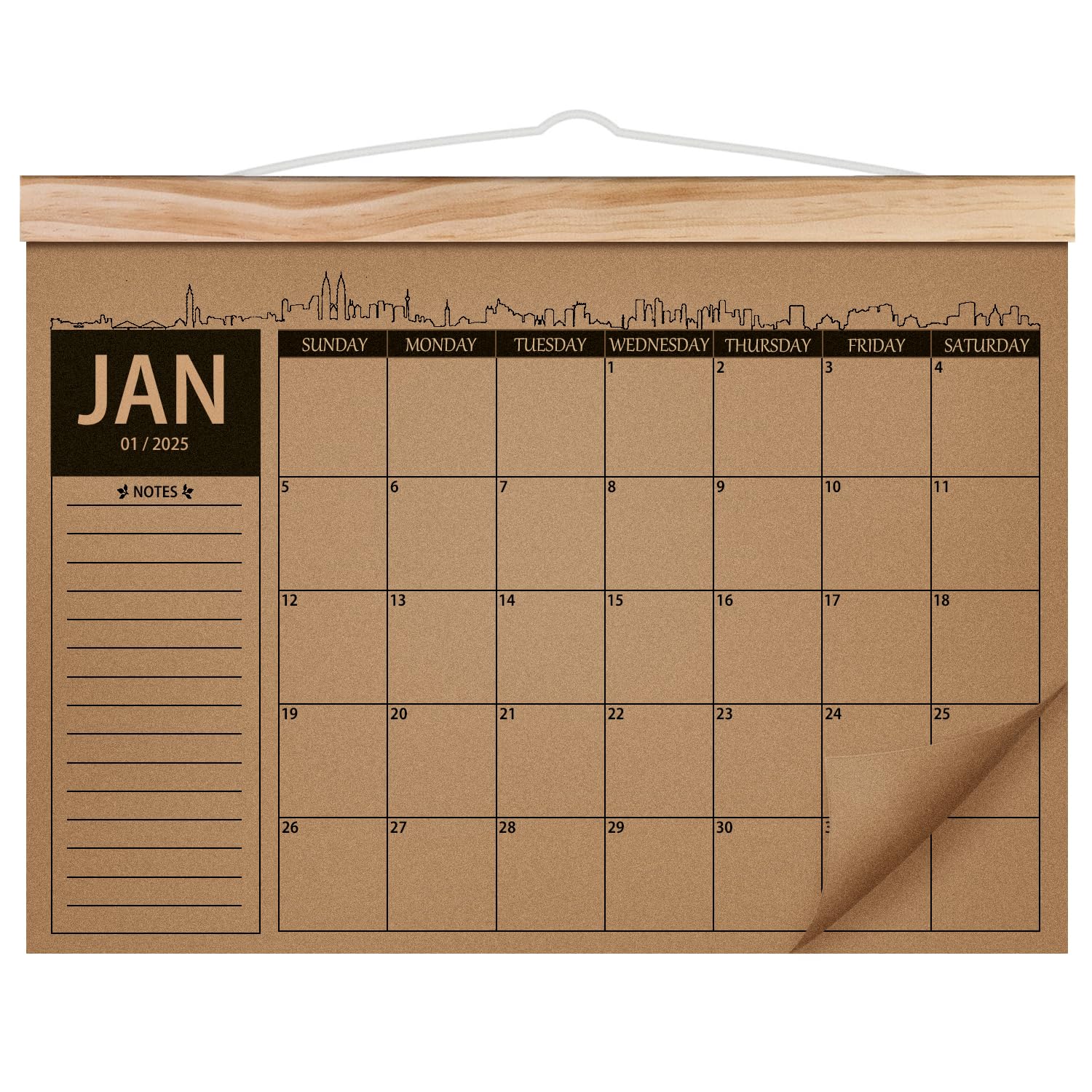 2025-2026 Wall Calendar | January 2025 to June 2026 Monthly Planner | 18-Month Thick Kraft Paper Hanging Organizer for Home & Office (8.5