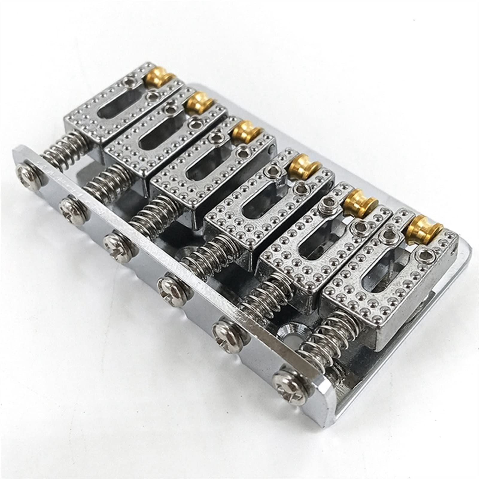 65mm 6 String Roller Saddle Bridge for Electric Guitar - Silver Guitar Bridge Replacement Part | Perfect for Guitar Repair, Upgrades & Smooth String Action Adjustment