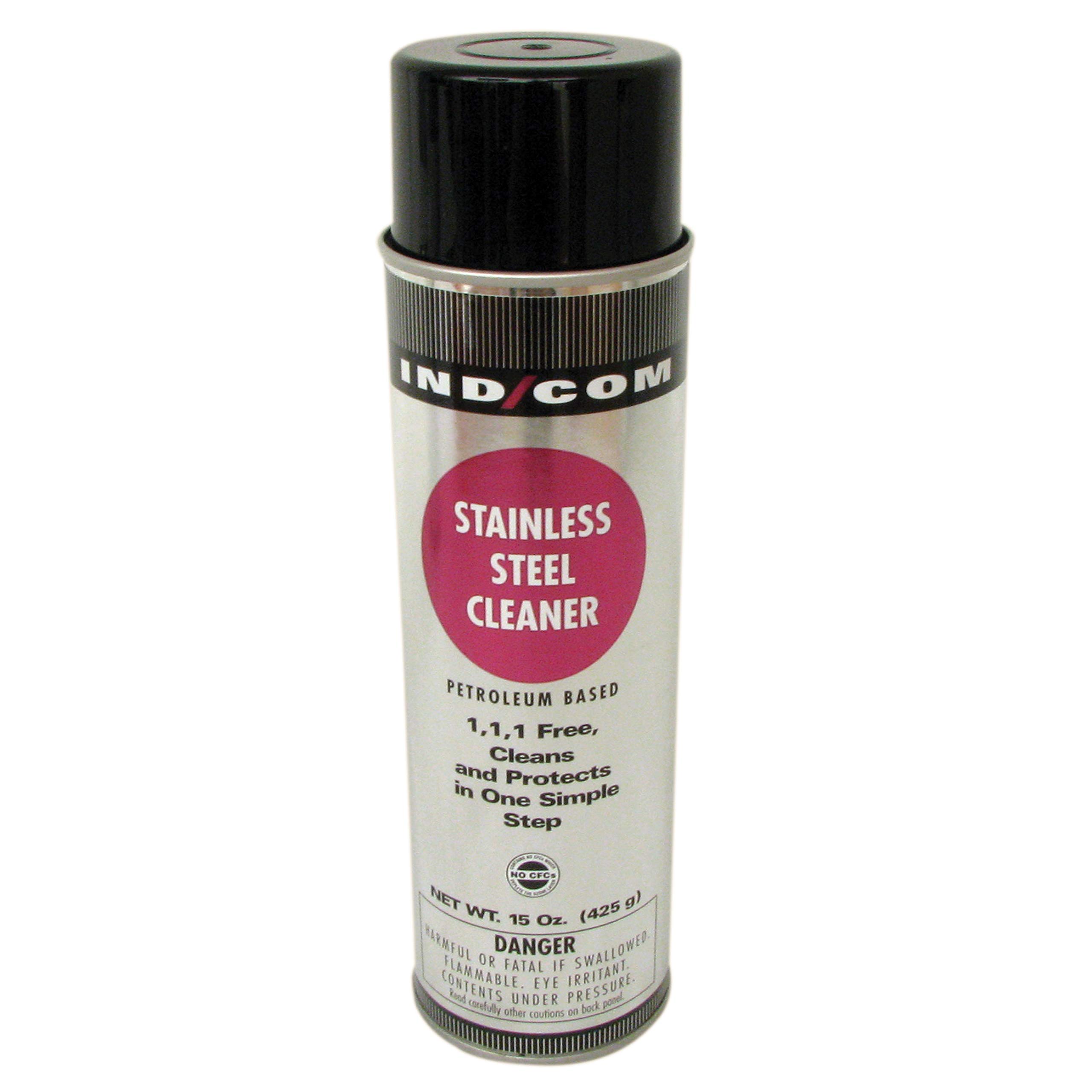 Premium IND/COM Aerosol Stainless Steel Cleaner & Polish - 15oz (6-Pack Case) - Ideal for Kitchen Appliances, Restaurant Equipment & Commercial Use