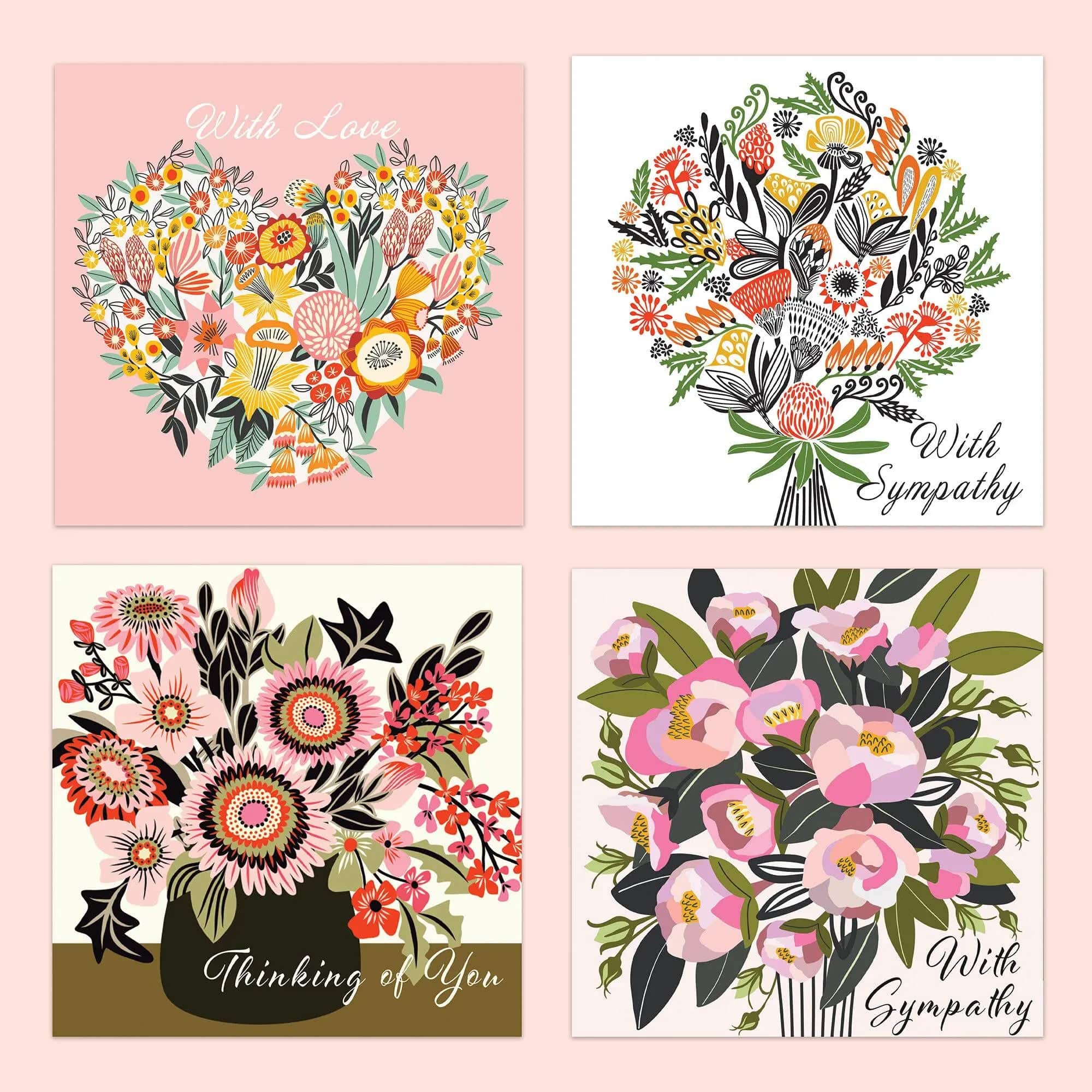 Sympathy Cards Set - 10 Handmade Condolence Greeting Cards with Envelopes for Loss of Loved One - Perfect for Funeral, Memorial Service & Comforting Grieving Friends