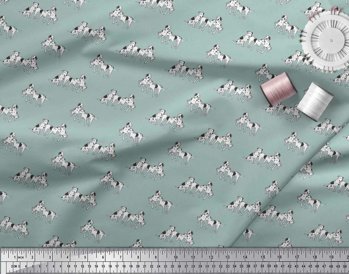 Soimoi Moss Georgette Brown Fabric by The Yard - 42 Inch Wide Dalmatian Dog Print Textile - Classic Timeless Fashion & Home Decor Fabric for Dresses, Curtains, DIY Crafts