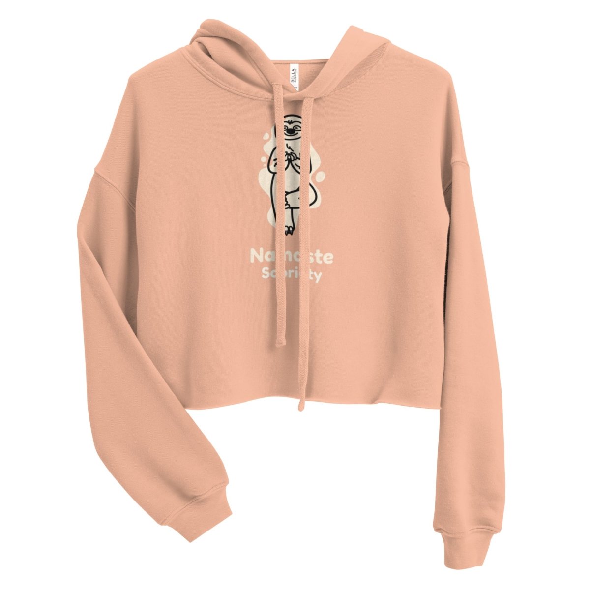 Cozy Inner Peace Sloth Crop Hoodie for Women - Soft Pullover Sweatshirt for Yoga, Lounge & Casual Wear