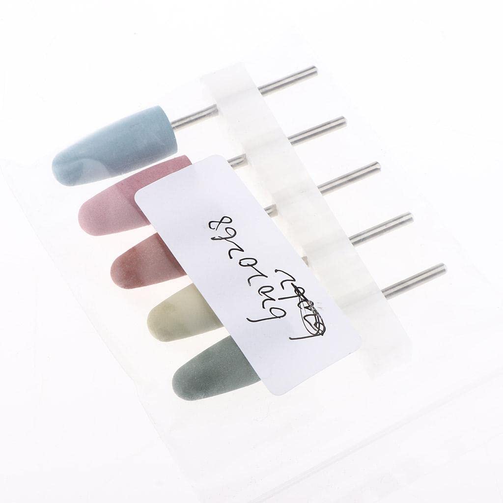 5-Piece Silicone Manicure Tool Set - Nail Drill Bits for Cuticle Cleaning & Grinding - Professional Nail Care Kit for Home Salon & DIY Manicures