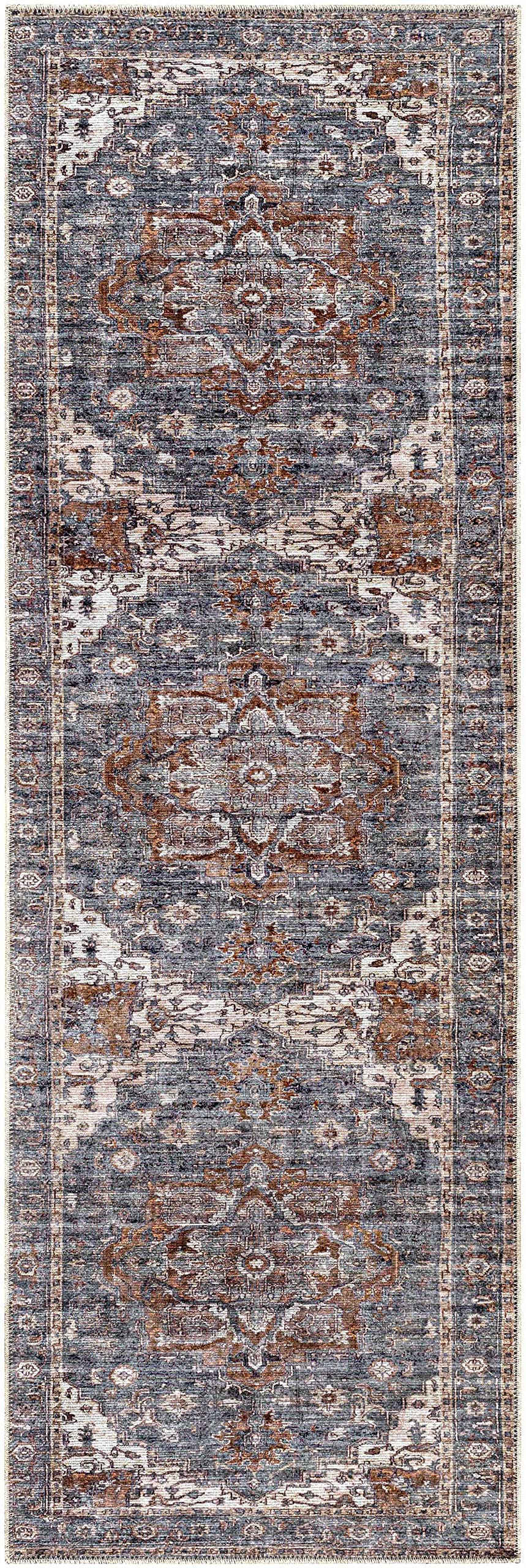 Hauteloom Machine Washable Runner Rug for Hallway & Kitchen - Non-Slip, Stain Resistant - 2'7