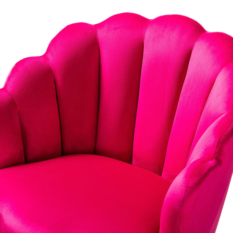 Ariel Scalloped Velvet Armchair - Luxurious Velvet Upholstered Accent Chair for Living Room, Bedroom & Office - Elegant Home Decor Furniture for Comfortable Seating