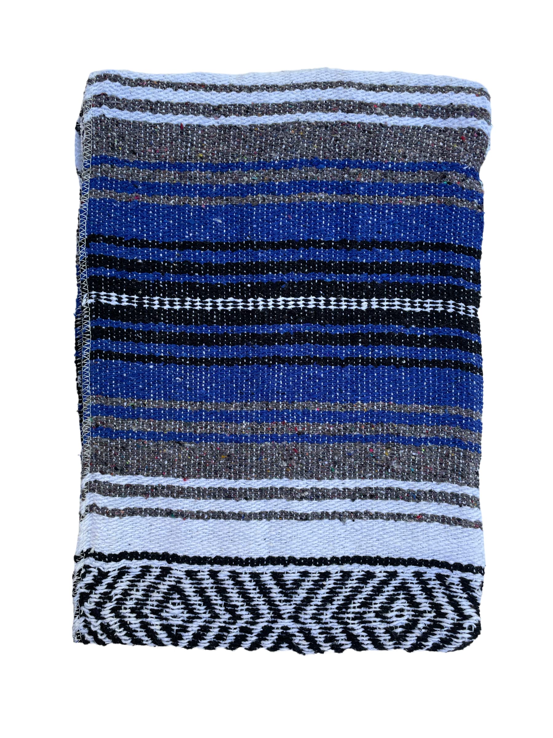 Authentic Mexican Falsa Blanket - Soft Yoga, Beach, Camping, Picnic & Car Blanket - Cozy Home Throw for Outdoor & Indoor Use (Royal Blue)