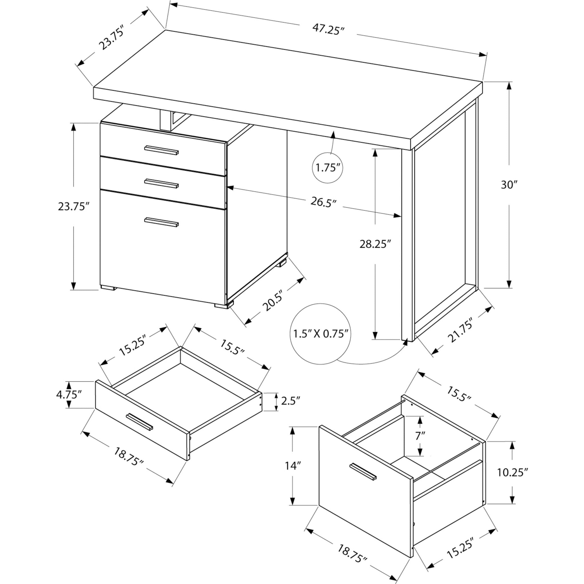 60 Inch Large Computer Desk for Home Office - Modern Writing Workstation with Sturdy Frame - Perfect for Remote Work, Gaming & Study