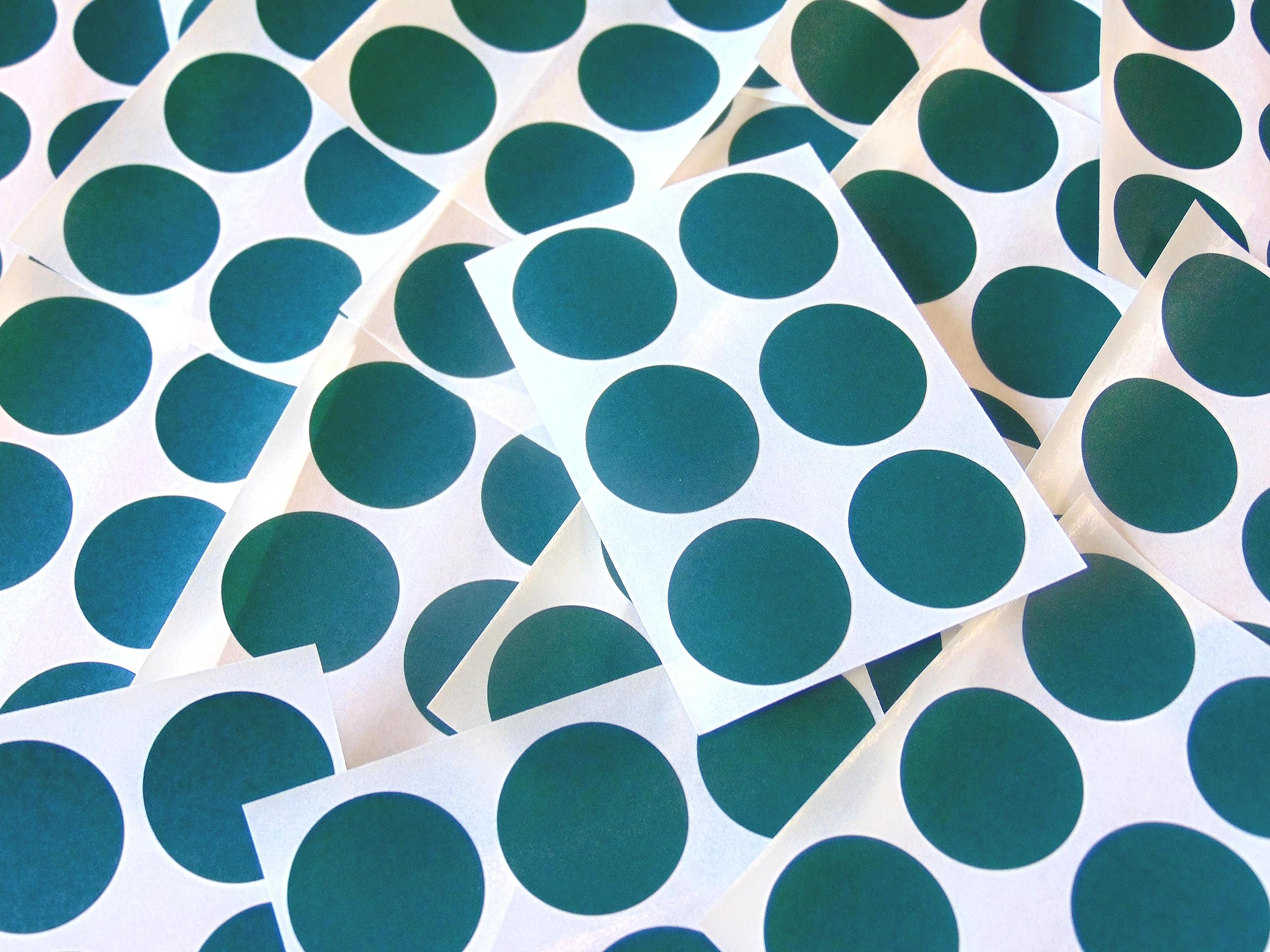Dark Green Round Stickers - Self Adhesive Labels for Office & Home Organization