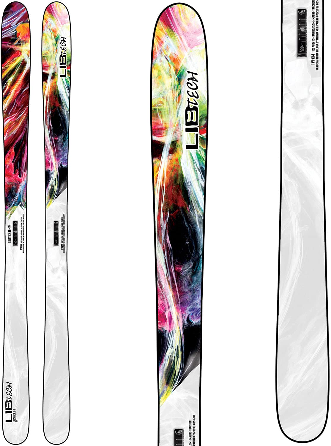 Lib Tech Libstick 88 Women's Skis - All-Mountain Performance Skis for Women | Perfect for Powder, Groomers & Freeride | Ideal for Resort Skiing & Backcountry Adventures