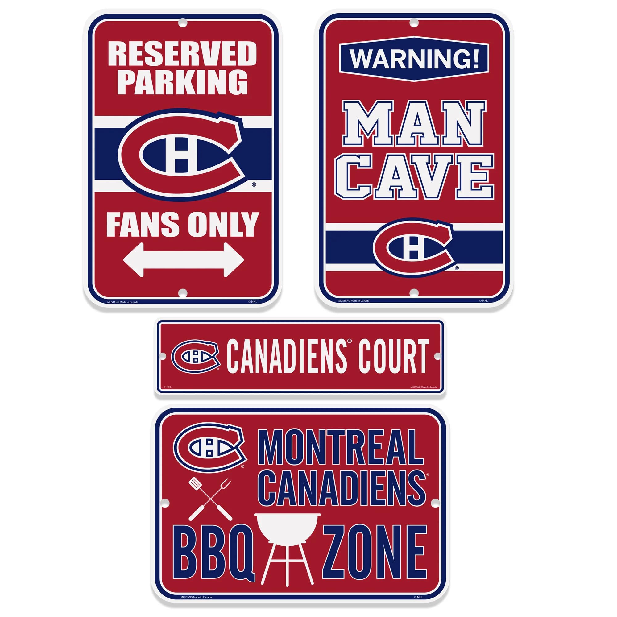 Montreal Canadiens 4-Pack Hockey Fan Sign Set - Perfect for NHL Games, Home Decor & Sports Parties