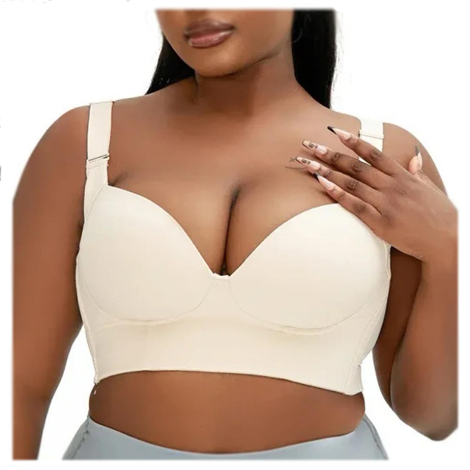 Shapedly Women's Push-Up Bra with Back Smoothing - Seamless Comfort, Lift & Support - Perfect for Everyday Wear, Workout & Special Occasions
