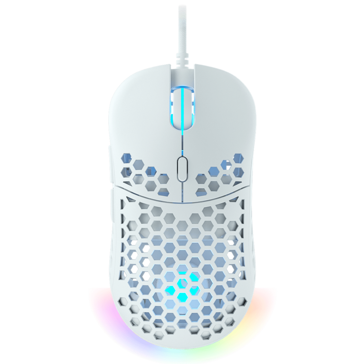 Ghost M1 UltraLight Gaming Mouse - White | Wired RGB Ergonomic Mouse for PC, Mac, Laptop - Perfect for FPS, MOBA, eSports & Office Work