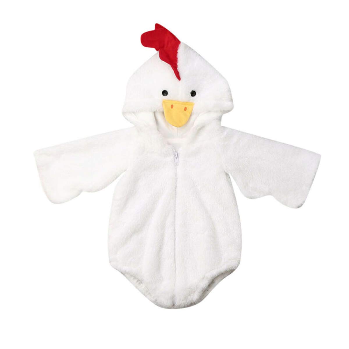 Adorable Baby Girl Hooded Romper - Plush Chick Costume for Newborns | Long Sleeve Winter & Fall Playsuit | Perfect for Halloween, Christmas Photo Shoots & Birthday Parties