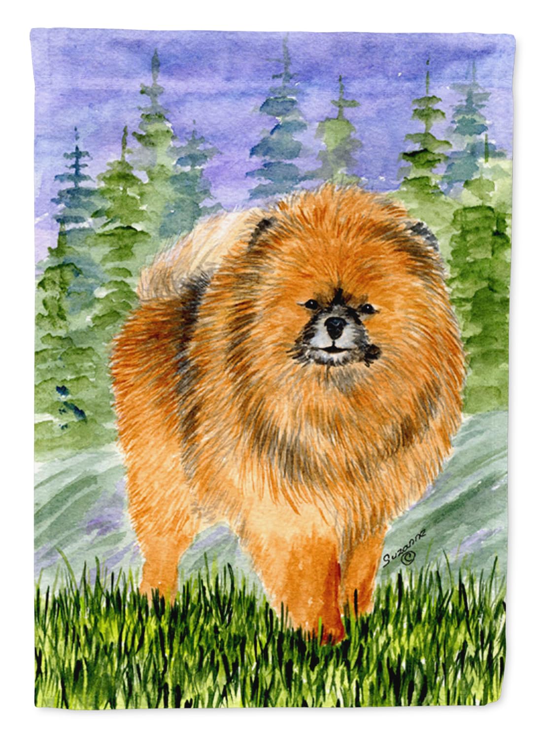 Pomeranian Garden Flag - Decorative Yard Banner for Mailbox, Patio, Flower Beds | Outdoor Dog Lover's Artwork | Weather-Resistant Multicolor Design